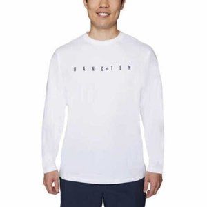 NEW!! Hang Ten Men's UPF 50+ Quick Dry Long Sleeve Sun Tee Shirts white